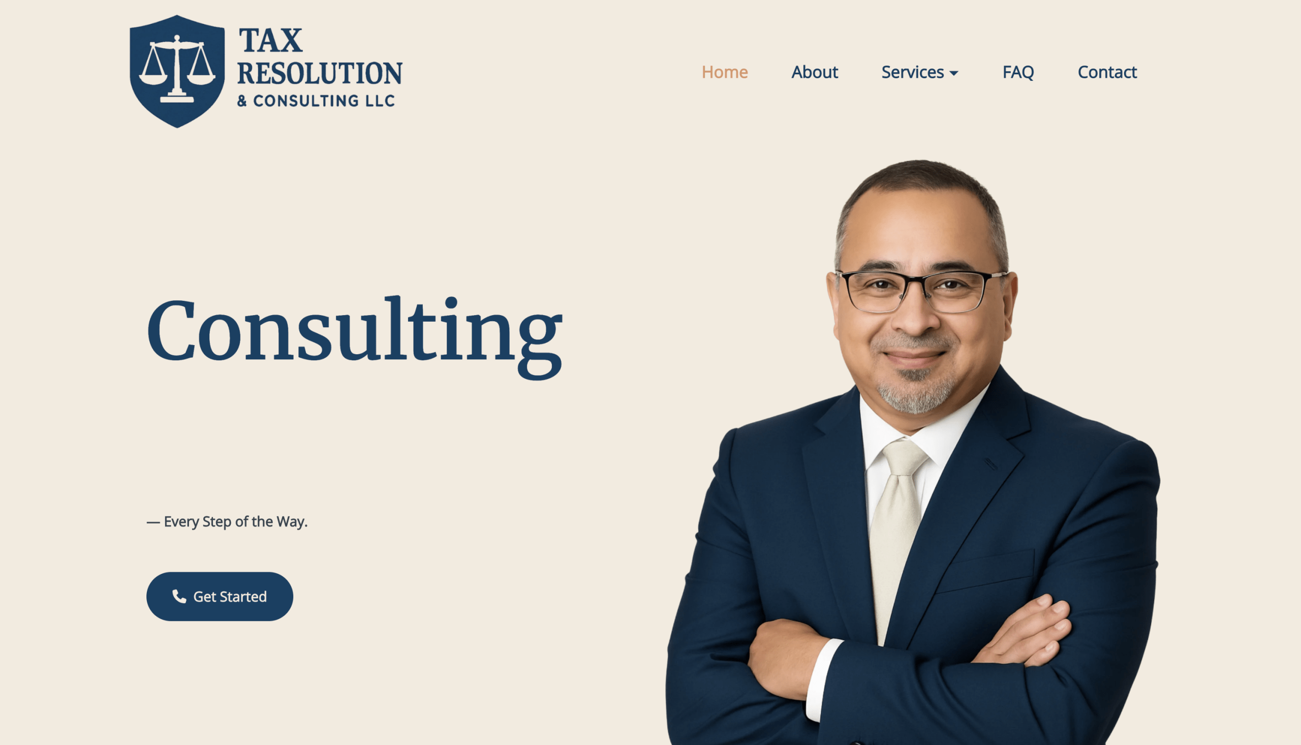Website created by Enduring Websites for Tax Resolution & Consulting LLC, showcasing a clean professional design for a trusted tax consulting business.